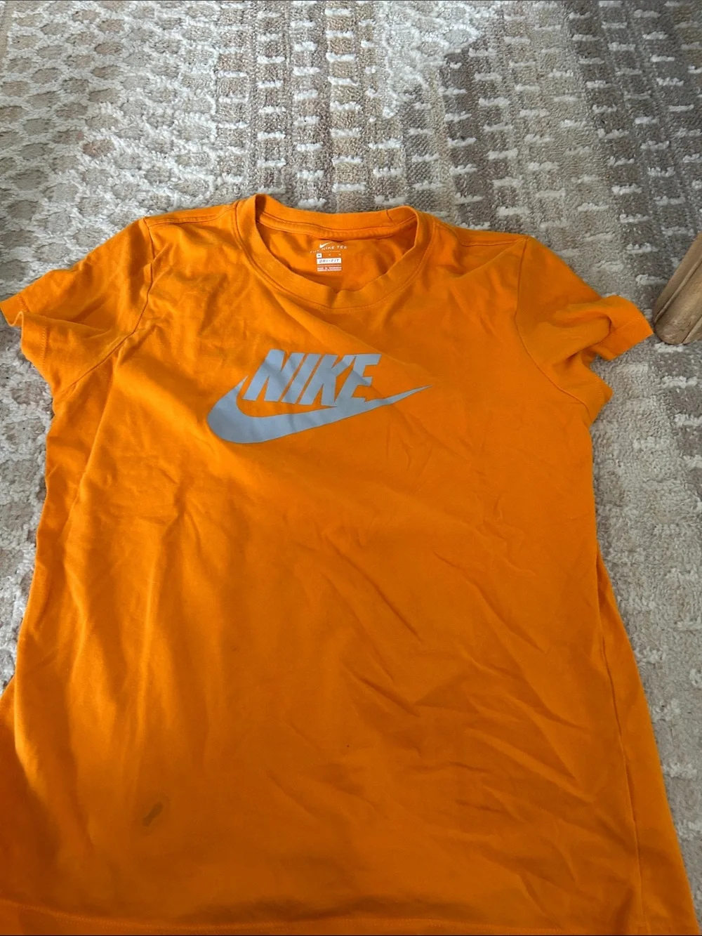 Nike Women’s Orange T-Shirt with Gray Swoosh Logo